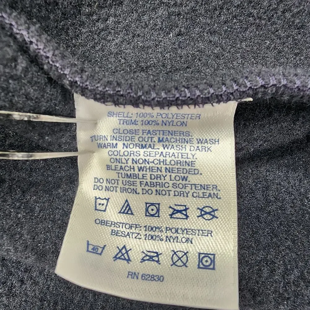 Lands‎ End Vest Mens XL Blue Fleece Full Zip Sleeveless Pockets Outdoors Casual